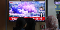 Television News Reacts To North Korean Detonation Of Inter-Korean Roads