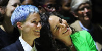 Megan Rapinoe and Sue Bird  smiling