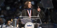 Then-Sen. Kamala Harris speaks at the 2017 Howard University commencement ceremony.