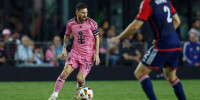 Inter Miami's Lionel Messi controls the ball 