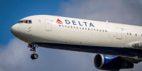 Delta airplane on the air.