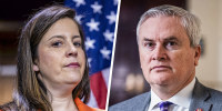 A split composite of Elise Stefanik and James Comer.