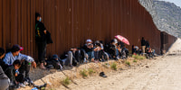 Migrants at the US-Mexico border.