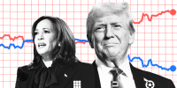 Photo Illustration: Kamala Harris and Donald Trump