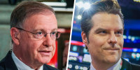 A split composite of Chuck Rosenberg and Matt Gaetz.