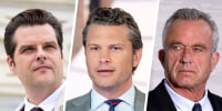 Matt Gaetz, Pete Hegseth, Robert F. Kennedy Jr. politics political side-by-side 3up