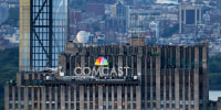 Rockefeller Center in New York City comcast nbc logo