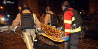 Rescuers save 2 victims from a house destroyed in the Russian shelling in Sumy, Ukraine