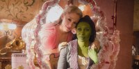 Ariana Grande as Glinda and Cynthia Erivo as Elphaba.