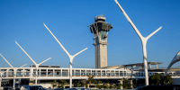 The control tower at Los Angeles International Airport.