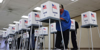 Wisconsin voters casting their ballots 