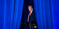 President-elect Donald Trump walks out on stage after being declared the winner during an election night watch party