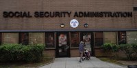 A view of a Social Security Administration building in Flushing, Queens in New York. 