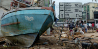 Sri Lanka launched a massive humanitarian operation Monday after tsunamis devastated much of the island's coastline, killing some 11,000 people of which 70 were foreign tourists, while 1,555 others are reported missing.