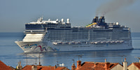 The passenger cruise ship Norwegian Epic arrives at the French Mediterranean port of Marseille on May 26, 2023. 