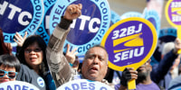 Members of Hotel Trades Council and 32 BJ of the SEIUService