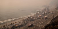 Beach front properties are burned to the ground