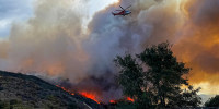 Fire spreading in the mountain.