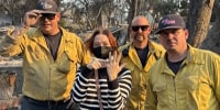 Victoria Desantis shows off wedding band after it was discovered by firefighters in the ashes.