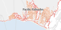 A screenshot of a Pacific Palisades fire map.