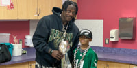 Eagles wide receiver A.J. Brown meets with 10-year-old fan Trey Howard in the hospital.