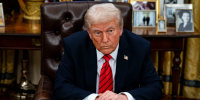 President Donald Trump during an executive order signing in the Oval Office of the White House on Feb. 10.