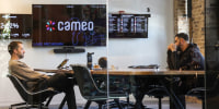 Chief Technology Officer Dom Scandinaro, left, and Steven Galanis, CEO, meet in a boardroom at Cameo