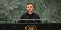 Ukraine's President Volodymyr Zelenskyy addresses the United Nations General Assembly on Sept. 25, 2024.