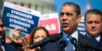 Image: Congressional Hispanic Caucus Holds News Conference On Trump's First Month In Office
