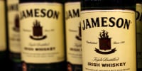 Jameson Irish whiskey bottles.