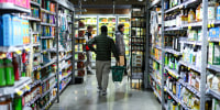 Costumers at supermarket.