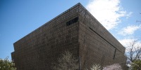 An exterior view of the National Museum of African American History and Culture