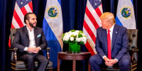 A 2019 meeting between President Donald Trump and  President Nayib Bukele of El Salvador.