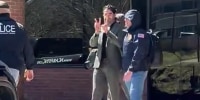 Mohsen Mahdawi being escorted by authorities in Colchester, Vt., on April 14, 2025.