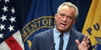 Secretary of Health and Human Services Robert F. Kennedy Jr. speaks on April 16, 2025 in Washington.