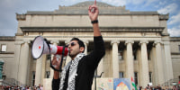 Mohsen Mahdawi speaks at a protest on the Columbia University campus on Nov. 9, 2023 in New York.