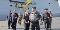 Kim Jong Un North Korea weapons system from North Korea's latest destroyer, the Choe Hyon