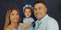 Heidy Sánchez with her husband, Carlos Valle, and their daughter.