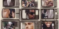 Photo Illustration: TV screens with images of the Met Gala co-chairs (Pharrell, A$AP Rocky, Colman Domingo, Lebron James, and Lewis Hamilton)