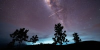 Eta Aquarids Meteor Shower Appears In The Night Sky.