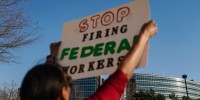 Activists Demonstrate In Support Of Center For Disease Control Workers In Wake Of Large Scale Gov't Cuts