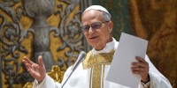 Image: Pope Leo XIV during a mass 