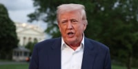 President Donald Trump speaks to reporters on the south lawn of the White House