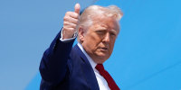Donald Trump politics political politician thumbs up af1 air force one