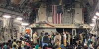 afghanistans evacuees globemaster airplane jet evacuation 2021