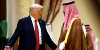 President Donald Trump and Saudi Crown Prince Mohammed bin Salman talking