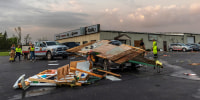 The town of Colby gets to work cleaning up downed trees and wind damage from the severe weather that passed the town just hours