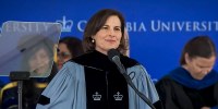 President Claire Shipman during her commencement address at Columbia University