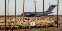 A United States Air Force Boeing C-17 used for deportation flights