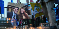 Image: Two Israeli Embassy Employees Killed By Pro-Palestinian Gunman mourners vigil candles votives 